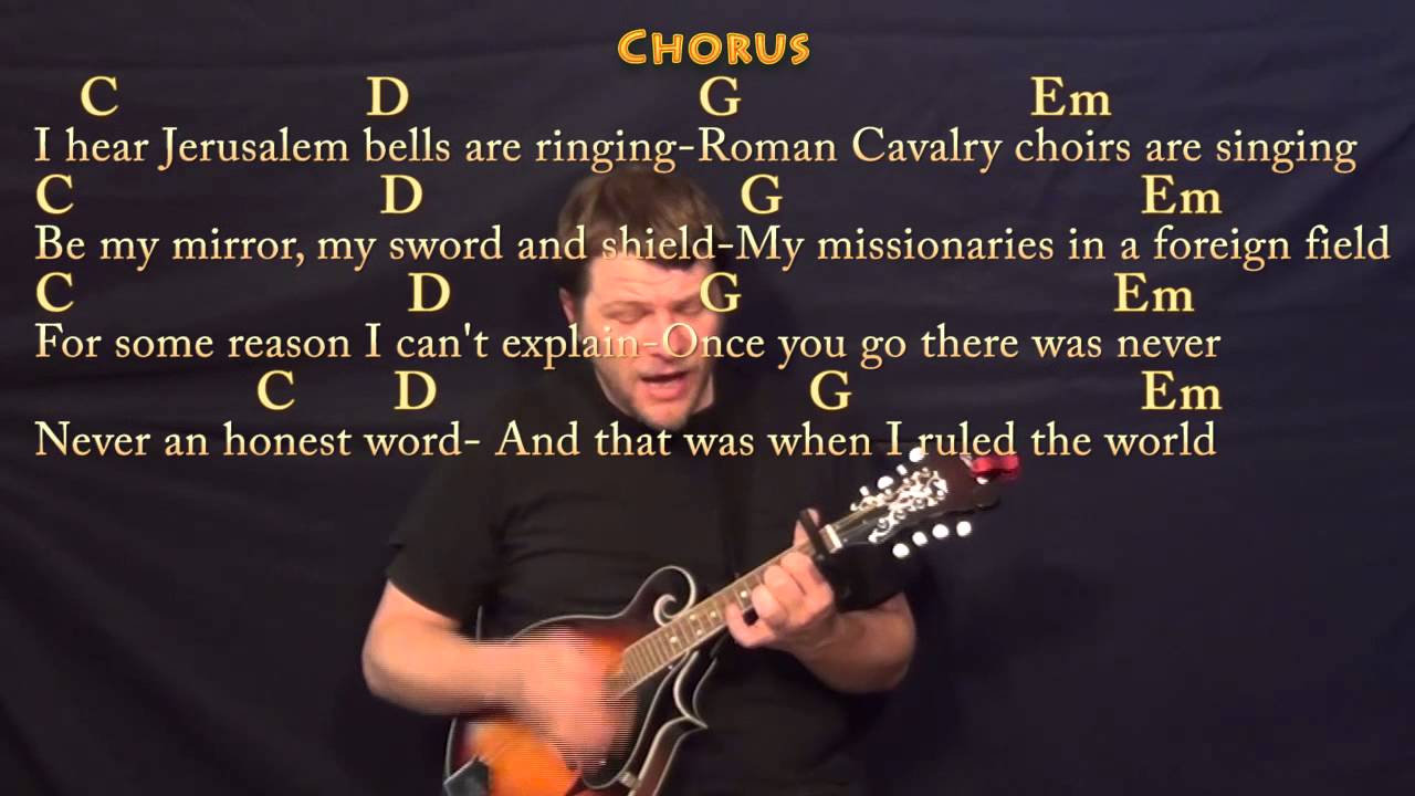 Viva La Vida Coldplay Mandolin Cover Lesson With Chords Lyrics Capo 1st Fret Youtube