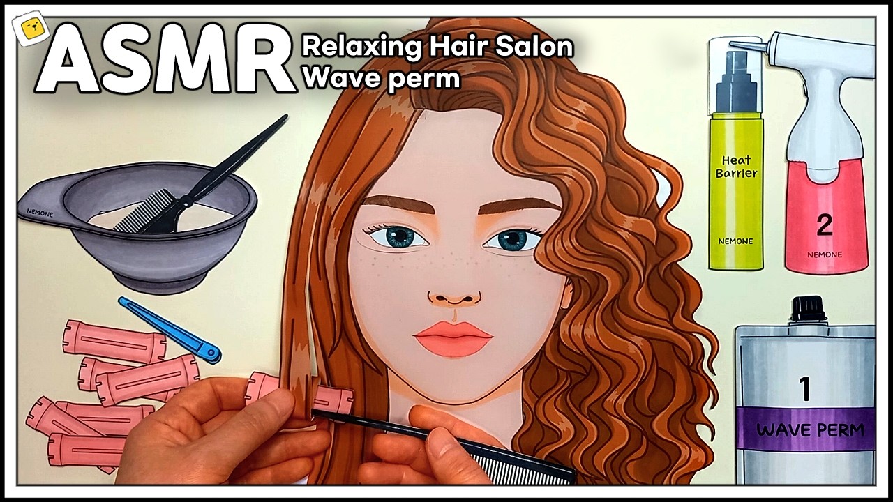 [💸paperdiy💸] Relaxing ASMR Hair Salon : Wave perm for Sleep 💤 잠이 솔솔오는 미용실 디지털펌 🔇No music 종이놀이