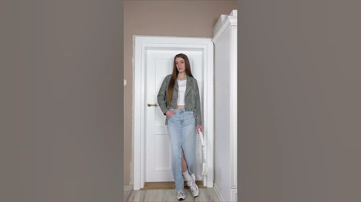 Outfit jeansowa spódnica / HOW TO WEAR VIRAL DENIM SKIRT  💙  #shorts