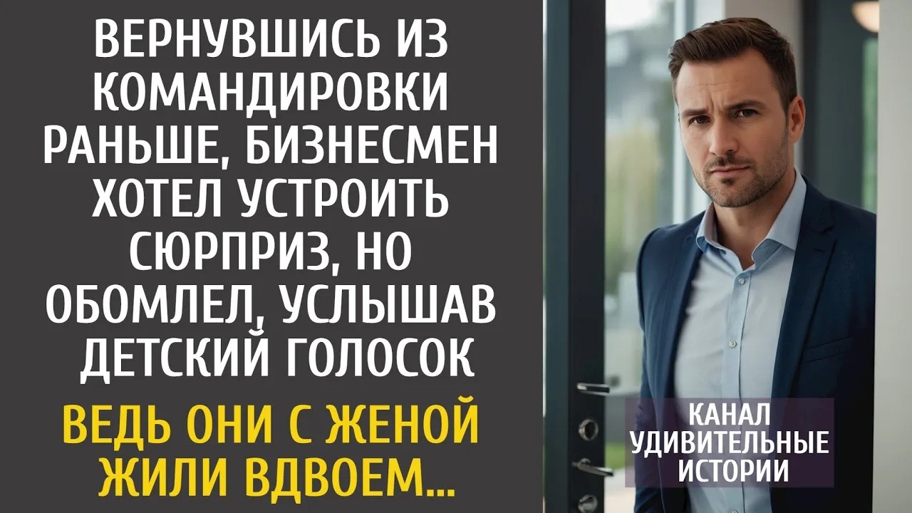 Вернувшись из командировки, бизнесмен услышал детский голос и обомлел… Ведь они с женой жили вдвоем…