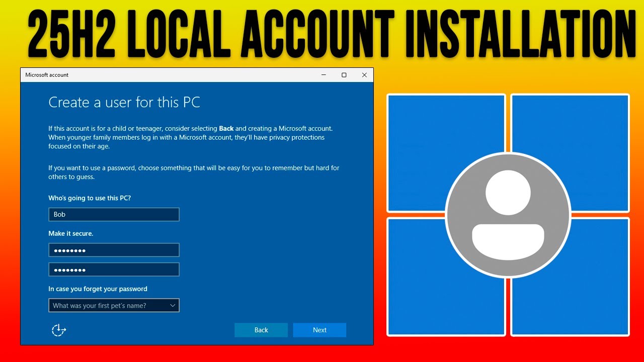 How to Install Windows 11 25H2 with a Local User Account - YouTube