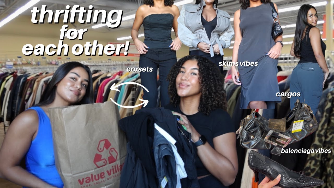 Best friends thrift each other’s outfits Balenciaga vibes, Cargos, Corsets & More! Try on haul