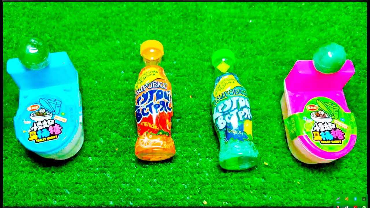 ASMR Opening Candy Lollipop, Flush TOILET  💙ASMR | Color FOOD 