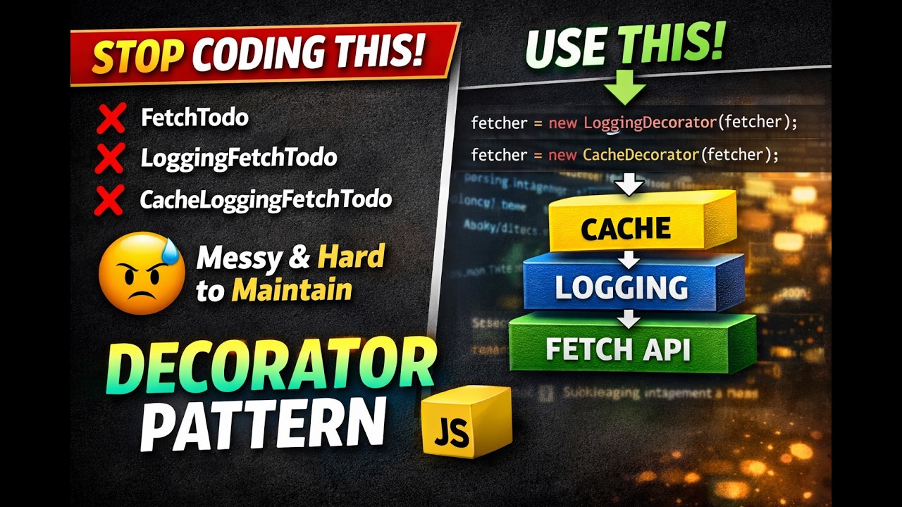 28. Decorator Pattern in JavaScript (Class-Based) | Real API Example ...