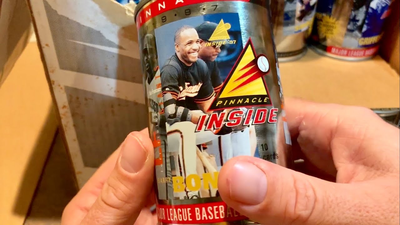 OPENING UP A WEIRD CASE OF CANS WITH BASEBALL CARDS INSIDE! (1997