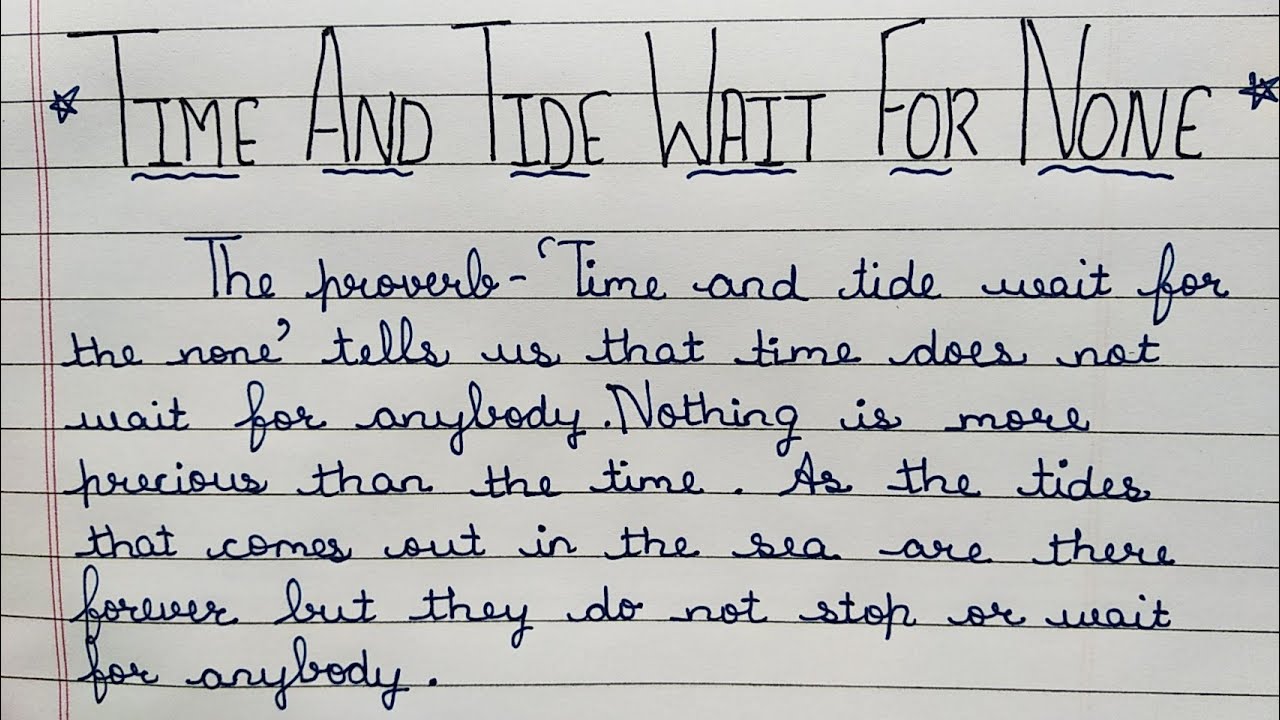 Expansion of idea time and tide wait for none