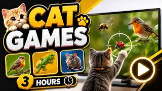CAT Games 🐱 Ultimate Cat Game TV Compilation Vol. 01 | 3 Hours of Birds, Bugs & Mice 🎮🦎🐭 screenshot 5
