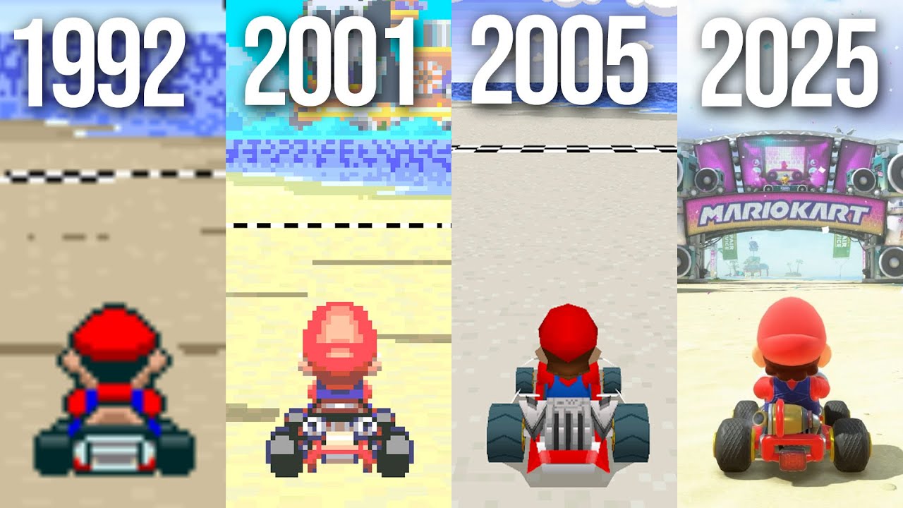 Koopa Troopa Beach 2 Evolution in Mario Kart (1992 - 2025)