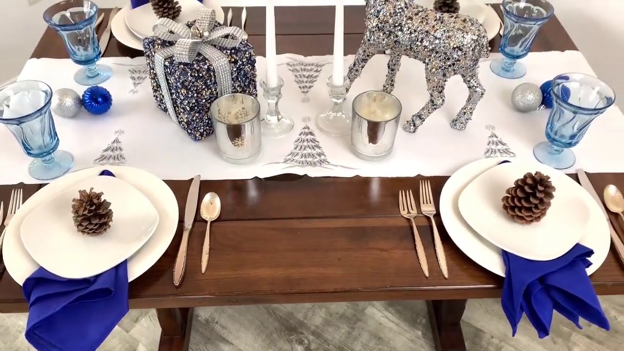 Embroidered Christmas Tree Table Runner Long from Linens, Art and Things