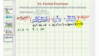 Ex 5: Partial Fraction Decomposition (Linear and Quadratic Factors)