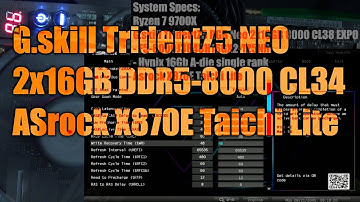 Asrock X870E Taichi Lite // G.skill TridentZ5 Neo // DDR5-8000 CL34 // Ryzen 7 9700X