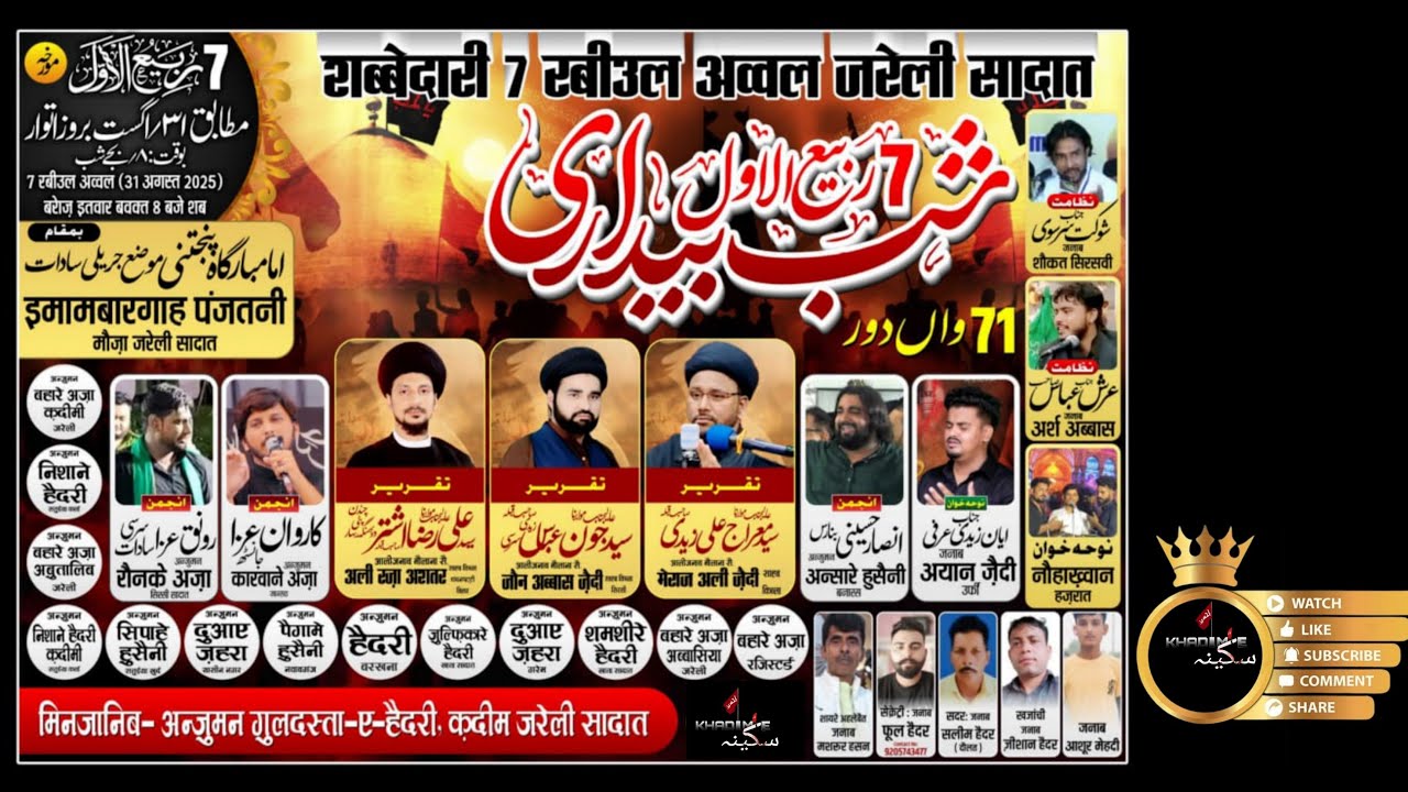 🔴 LIVE / 7 RAVI-UL-AWWAL SHABBEDARI/ JARELI SADAT | (KHADIM E SAKINA ) 2025/1447