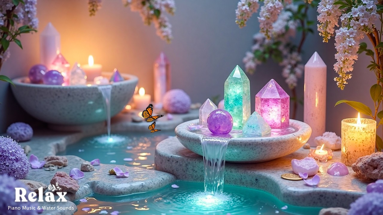 Water Calm Instruments Relaxing Piano with Soothing Water Sounds 🌿 Relieve Stress, Anxiety ...