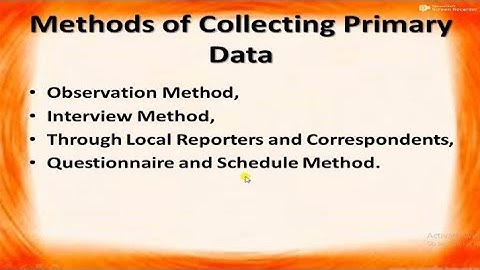 Methods of Collecting Primary Data