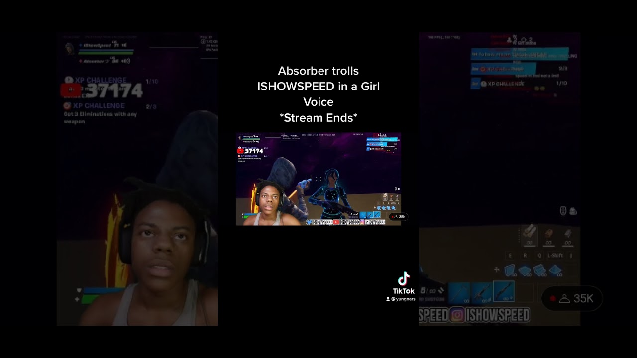 IShowSpeed gets trolled by absorber with a girl voice and ends stream