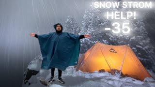EXTREME Winter Snow Storm Camping -46° Solo Camping 4 Days | Snowstorm & HOT TENT