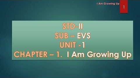 Subject:EVS , Class: 2, Chapter 1, I Am Growing Up ..