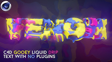 C4D Tutorial: Multi-Colored Gooey Liquid Text (No Plugins) by Qehzy