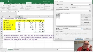 Gebruik van de Oplosser (solver) in Excel