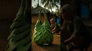 Coconut Leaf Weaving Hand Bag Craft Activities With Real Leaves😍 #craft #coconut #leaf