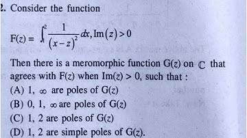 CSIR NET || COMPLEX ANALYSIS || DEC -2016 || PART -C || MATHEMATICAL SCIENCE