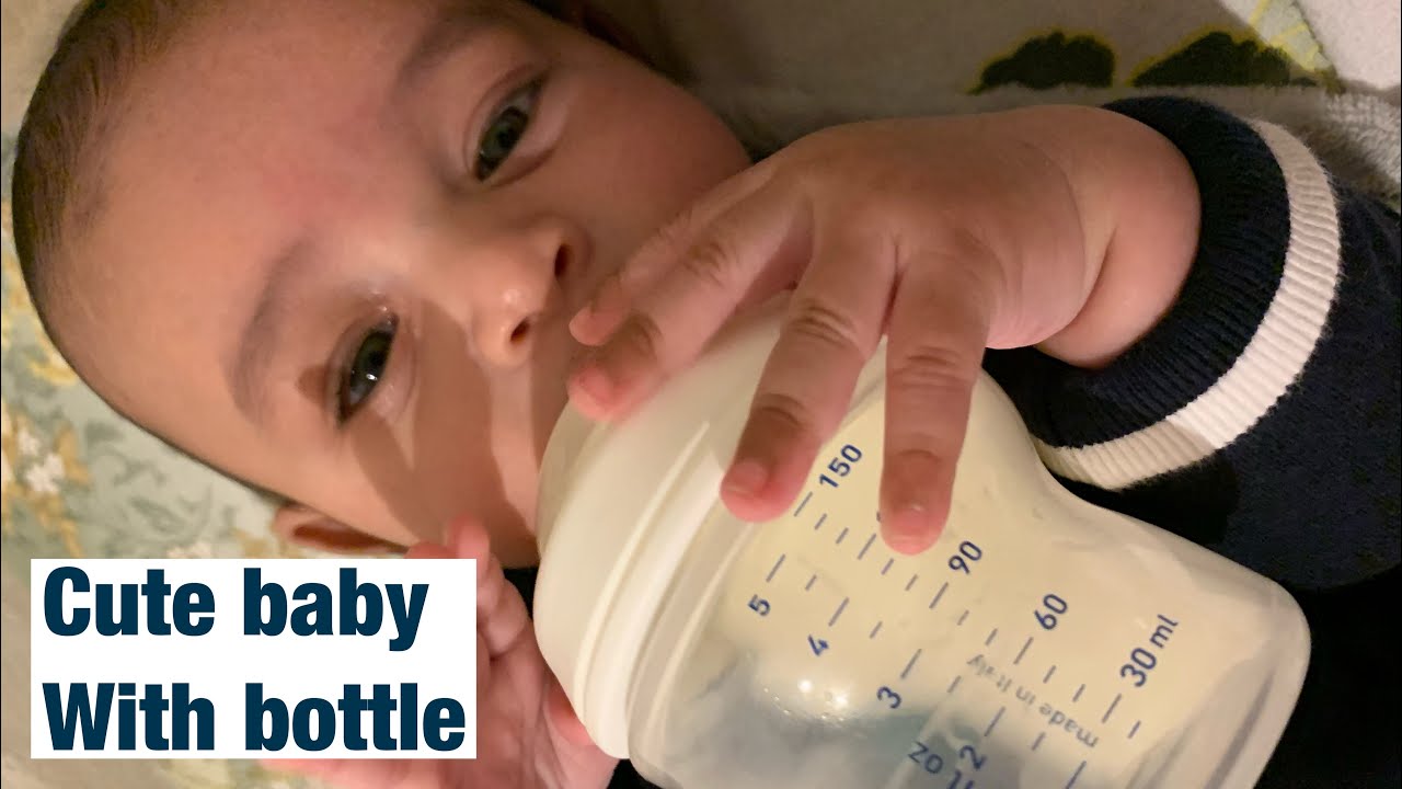 Cute baby drink the milk How to pump milk Baby drink the milk Cute baby with bottle YouTube