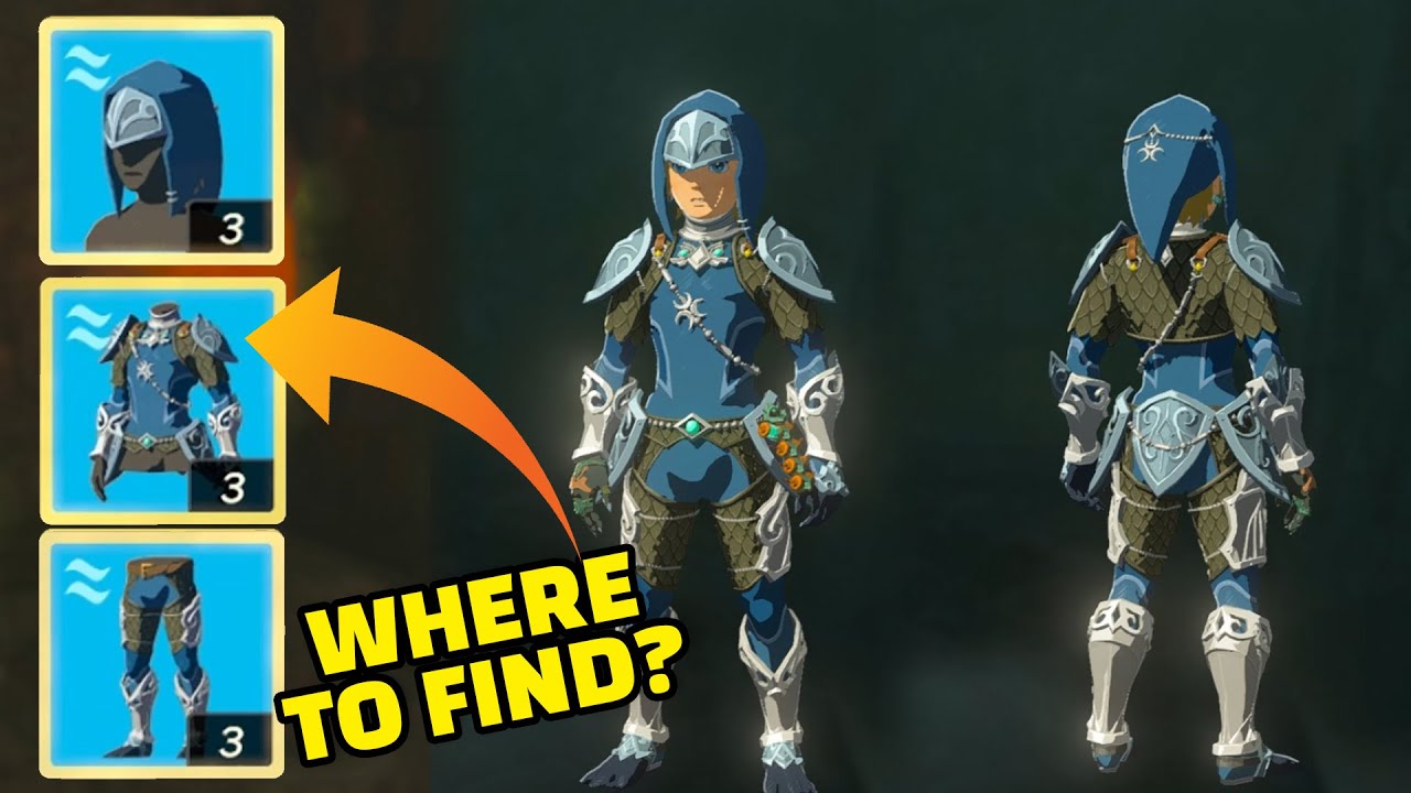 How to get all the Zora Armor Outfit Uniform Set in Zelda Tears of the Kingdom (2023)