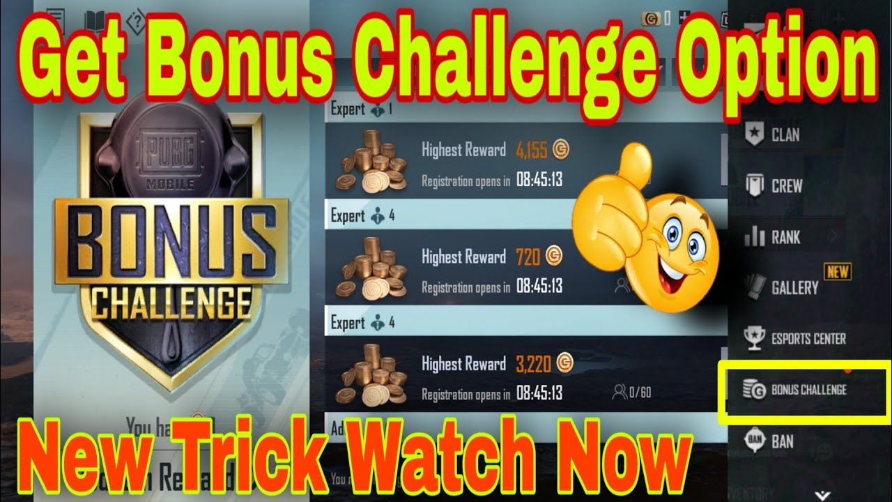 HOW TO GET BONUS CHALLENGE OPTION IN PUBG MOBILE AFTER BAN | PUBG NEW TRICK TO GET BONUS CHALLENGE