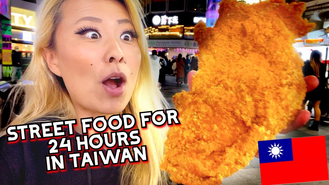 EATING STREET FOOD FOR 24 HOURS IN TAIWAN - XiMengDing Night Market #