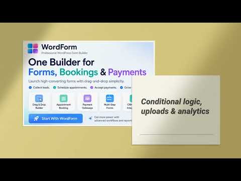 WordForm Form Builder: Forms, Bookings, Payments, Uploads, Logic & Reports