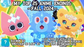 My Top 25 Anime Endings of Fall 2024
