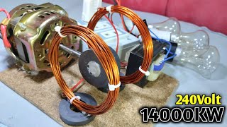 Most Powerful Free Electric Generator 240V From Copper Wire And Transformer