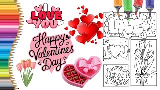 Full Happy Valentine’s Day | Coloring everything valentine using alcohol & acrylic markers coloring pages Guide