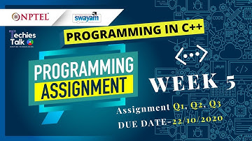 NPTEL Programming in C++ Week 5  Programming Quiz Assignment Solutions | Swayam 2022