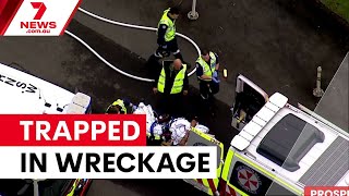 Truck driver trapped in Prospect crash | 7NEWS