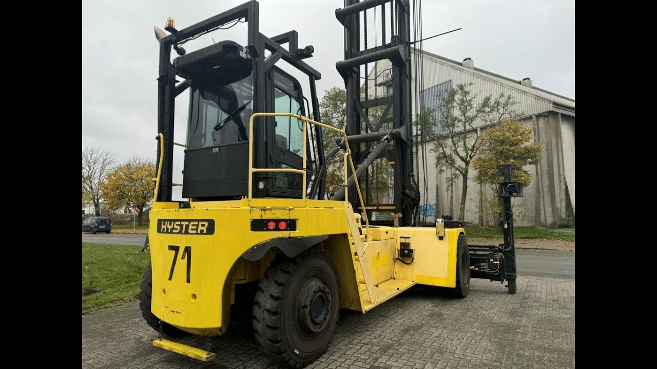 D4113 Hyster H23XM-12EC Empty Containerhandler from 2017 - YouTube