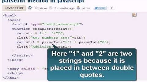 parseInt method in javascript