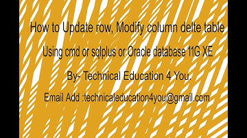 How TO DELETE ROW, MODIFY, UPDATE COLUMN, DROP TABLE in Oracle SQL Using Cmd [Hindi/Urdu].