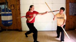 The Art and Science of Staff Fighting:  Double striking and basic hooking disarms