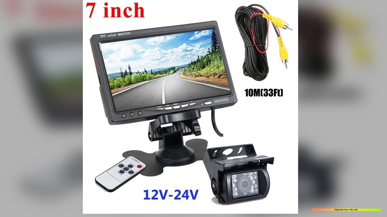 Bileeko 1224v For RV Truck Bus Van Car IR Back Up Camera Night Vision System 7 Rear View Monitor