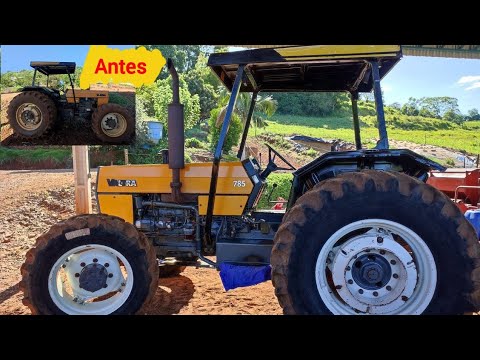 Lavando e polindo o trator ( Antes e Depois Valtra 785 )