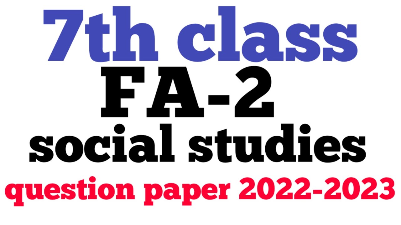 7th class FA-2 social studies question paper 2022-2023 - YouTube