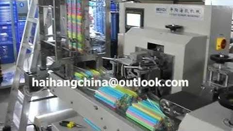 plastic colorful drinking straws multi diameter automatic counting and wrapping packer machine