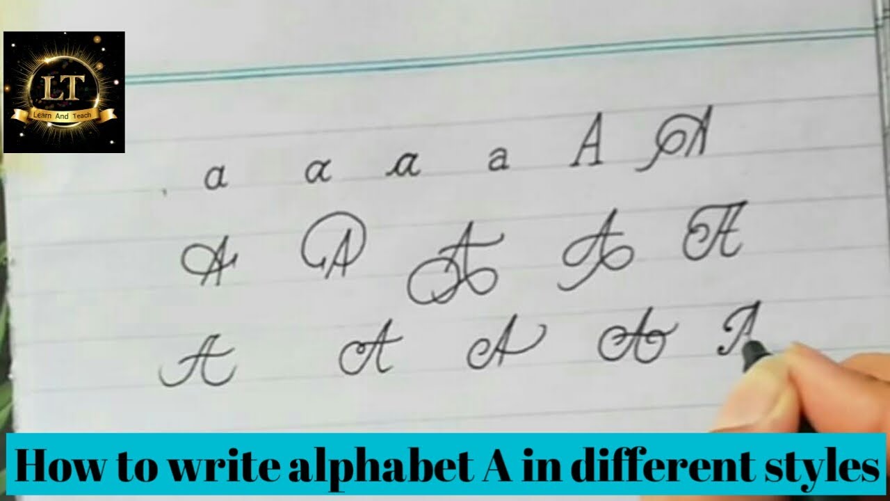 How to write Alphabet A in different styles Letter A design  Design of  letter A