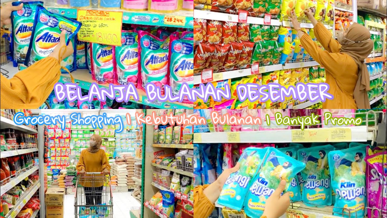 BELANJA BULANAN DI AKHIR TAHUN | GROCERY SHOPPING BANYAK PROMO | BELI KEBUTUHAN BULANAN & JAJANAN