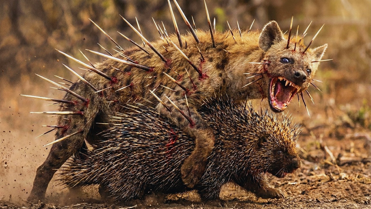 Unbelievable The Final Wall: Porcupine vs Hyena Ultimate Battle | Animal Fight