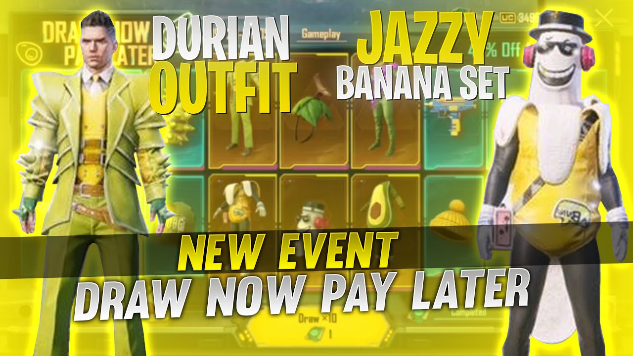 JAZZY BANANAMAN SET | DURIAN OUTFIT | DRAW NOW PAY LATER CRATE OPENING | FRUIT OUTFITS | PUBG MOBILE