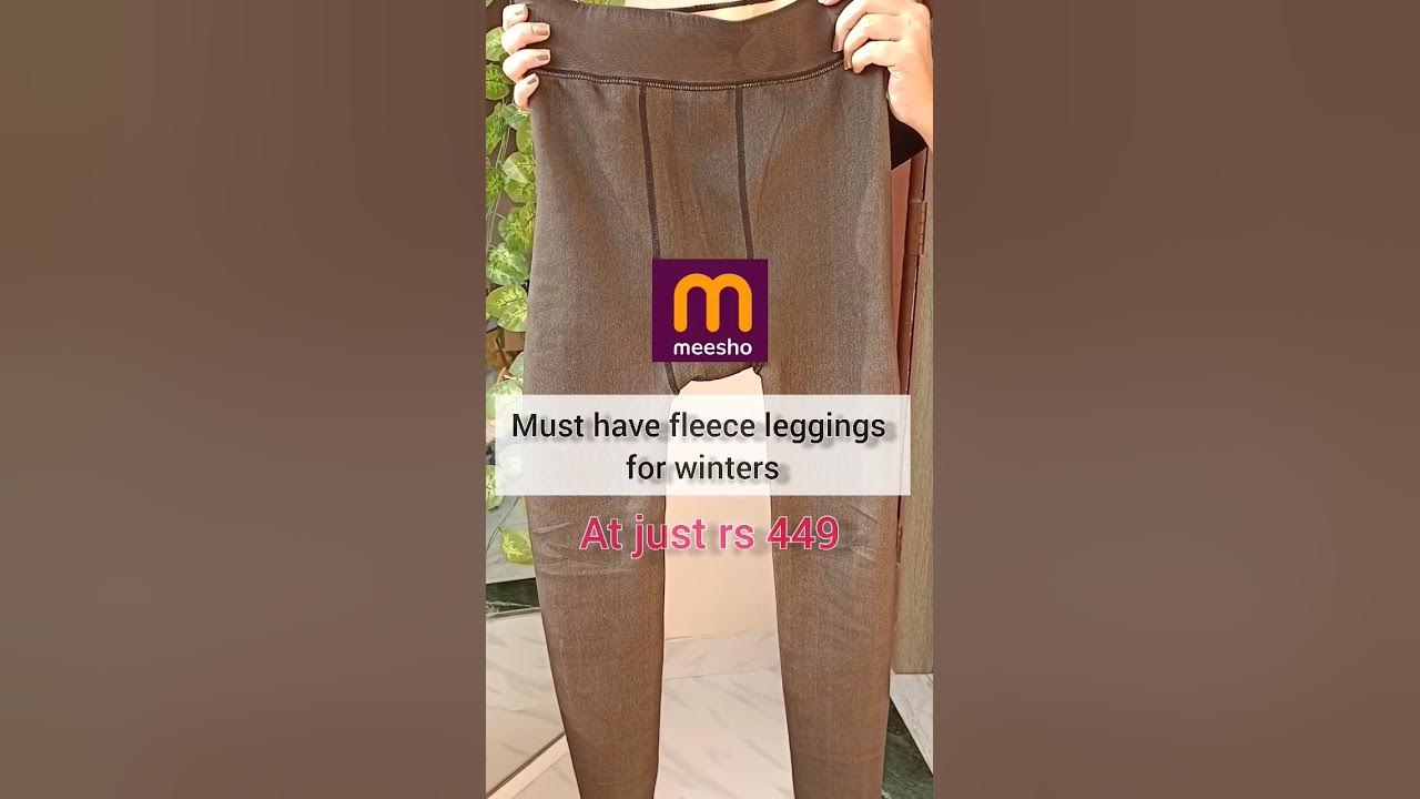 Found this viral fleece leggings on meesho at just Rs449🐻❄️must have for  winters#shortsfeed #meesho 