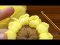 very easy sunflower model explanation online tutorial  #crochet #knit👌 tasarım 👉@elisisevdas1213