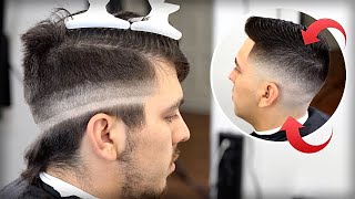 HOW TO FADE HAIR IN LAYERS FOR BEGINNERS | STEP BY STEP HIGH FADE COMBOVER TUTORIAL |BARBER TUTORIAL screenshot 2